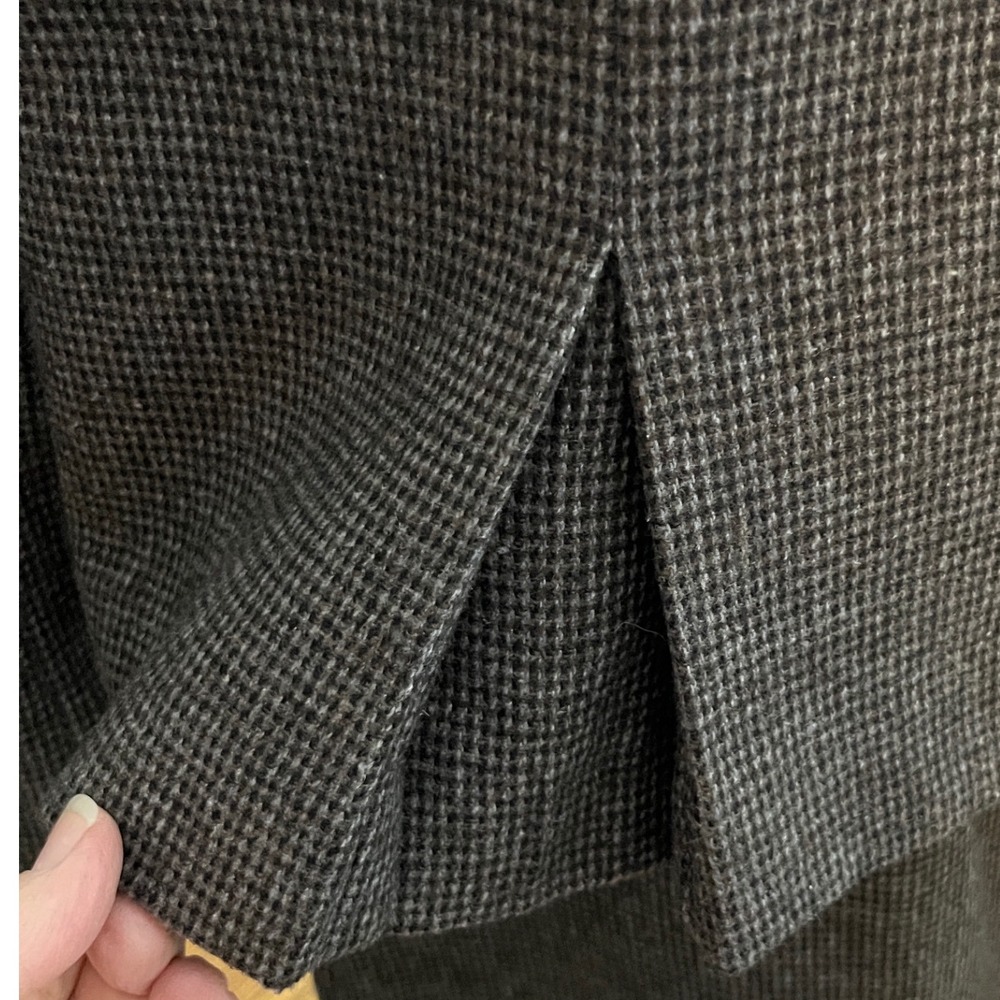 Quiet‎ Luxury Wool Blend Skirt Suit Gray Houndstooth Vintage Step by Step Sz 12 - Picture 11 of 16
